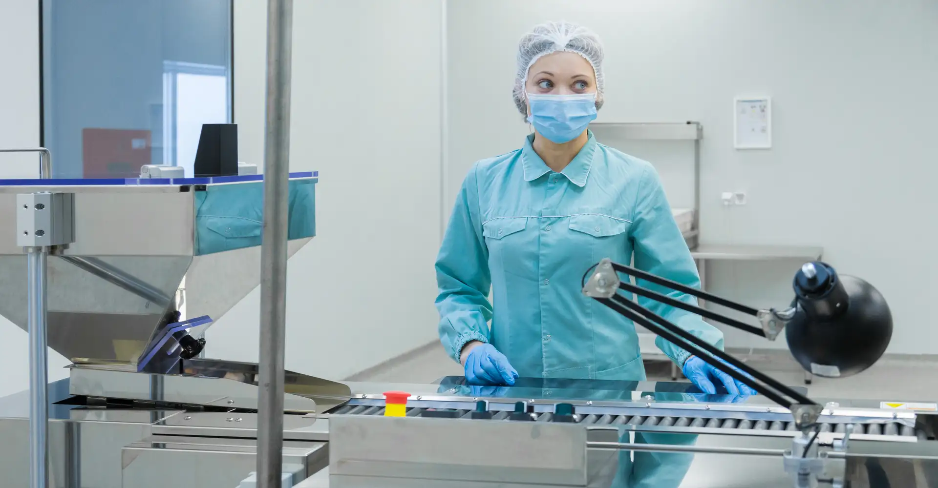 Technician at an EU supplement manufacturing line